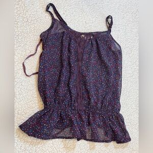 Y2K Delia’s Floral Ruffle Tank Size XS